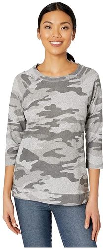 3/4 Sleeve Raglan Top (Smoke) Women's Clothing