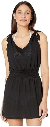 Breezy Basics Tie Shoulder Dress Cover-Up (Black) Women's Swimwear