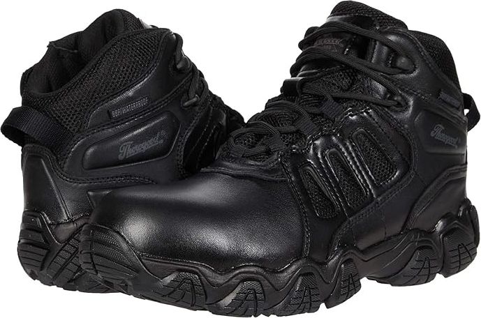 Crosstrex Side Zip Mid Waterproof Comp Toe Polished (Black) Men's Shoes