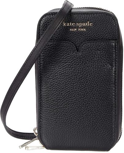 Zeezee North/South Phone Crossbody for iPhone(r) (Black) Cell Phone Case