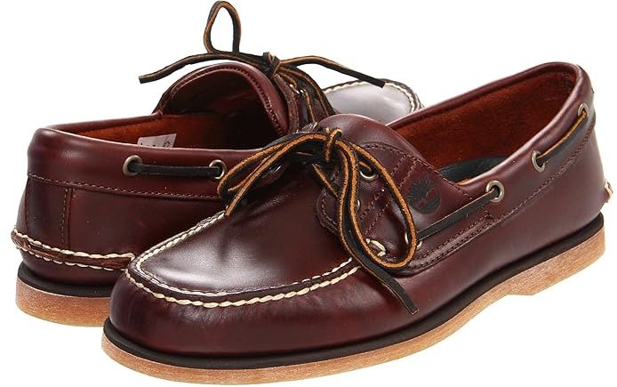 Classic 2-Eye Boat Shoe (Classic Rootbeer Smooth Leather) Men's Slip on  Shoes