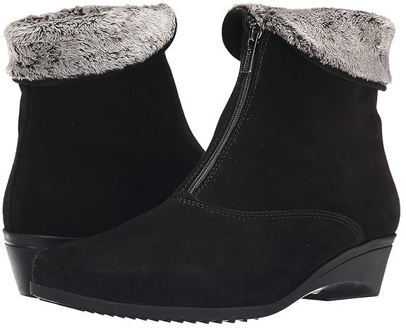 Evitta (Black Suede) Women's Zip Boots