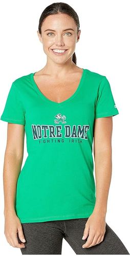 Notre Dame Fighting Irish University V-Neck Tee (Kelly Green) Women's T Shirt