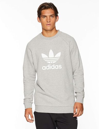 Trefoil Crew Sweatshirt (Medium Grey Heather) Men's Sweatshirt