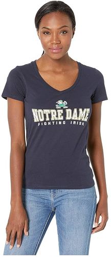 Notre Dame Fighting Irish University V-Neck Tee (Navy 4) Women's T Shirt