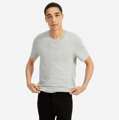 Organic Cotton V-Neck T-Shirt | Uniform by Everlane in Heathered Grey, Size L