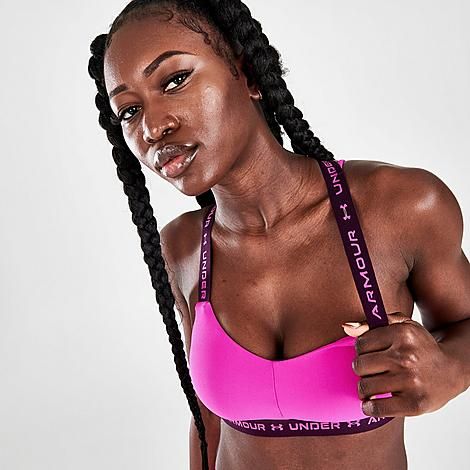 Crossback Low Light-Support Sports Bra in Pink/Meteor Pink Size X-Small Polyester