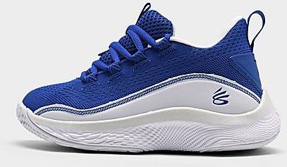 Little Kids' Curry 8 Basketball Shoes in Blue/Navy Size 1.5 Knit