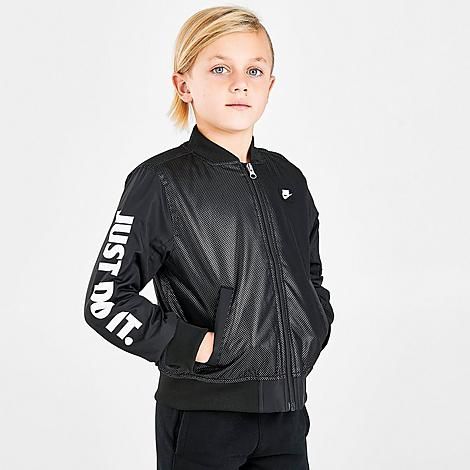 Boys' Little Kids' JDI Bomber Jacket in Black/Black Size 4 100% Polyester