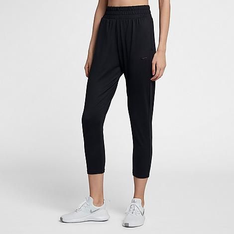 Flow Lux Cropped Pants in Black/Black Size Large Polyester/Spandex