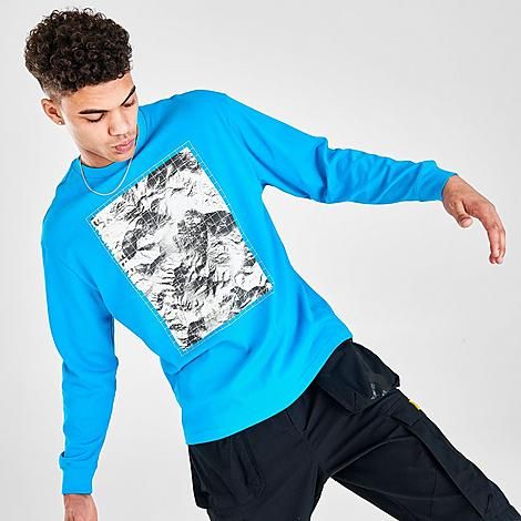Jordan Men's 23 Engineered Photo Graphic Long-Sleeve T-Shirt in Blue/Laser Blue Size 2X-Large 100% Cotton