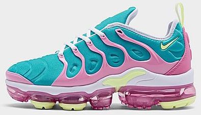 Air VaporMax Plus SE Running Shoes in Pink/Blue/White Size 6.0 Leather/Suede