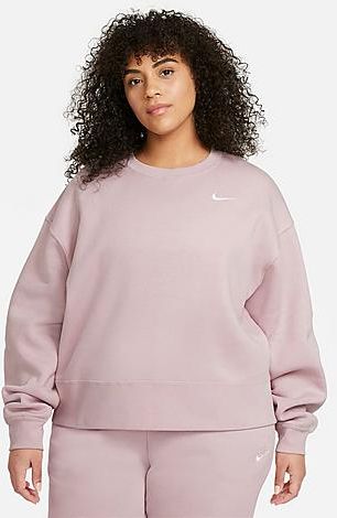 Sportswear Essential Fleece Crewneck Sweatshirt (Plus Size) in Purple/Champagne Size Extra Large Cotton/Polyester/Fleece