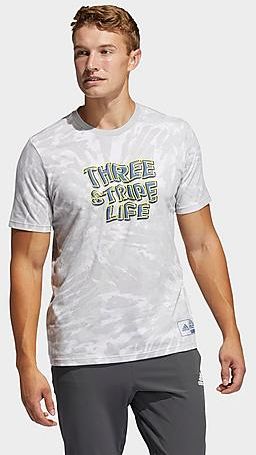 Three Stripe Life Tie-Dye Graphic T-Shirt in White/White Size Small 100% Cotton