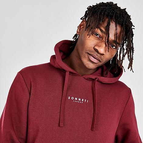 London Hoodie in Red/Burgundy Size X-Small Fleece