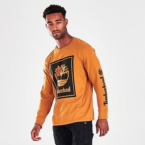 Stack Logo Long-Sleeve T-Shirt in Orange/Wheat Boot Size 3X-Large Cotton