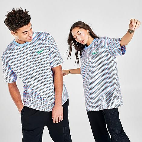 LIVE Colored Stripe T-Shirt in Blue/Blue Size Medium 100% Cotton