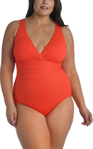 Plus Size Women's La Blanca Island Goddess One-Piece Swimsuit