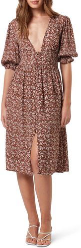 Millie Floral Plunge Neck A-Line Dress