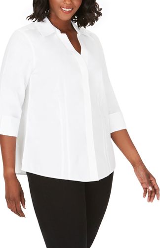 Plus Size Women's Foxcroft 'Taylor' Three-Quarter Sleeve Non-Iron Cotton Shirt
