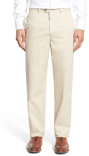 Big & Tall Nordstrom Smartcare(TM) Classic Supima Cotton Flat Front Straight Leg Dress Pants