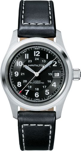 Khaki Field Automatic Leather Strap Watch, 38mm