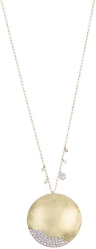 Meira T 14K Yellow Gold Pave Diamond & 1mm Freshwater Pearl Pendant Necklace at Nordstrom Rack