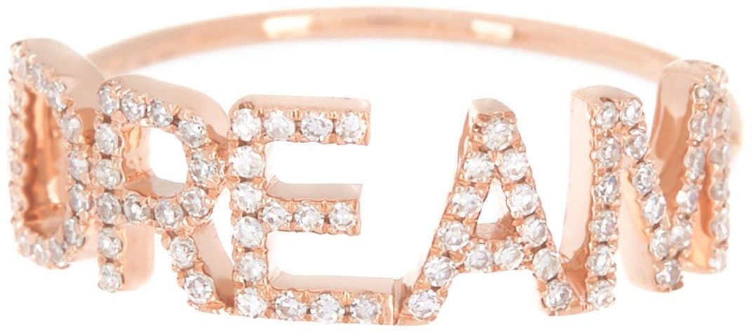 EF Collection 14K Rose Gold Pave Diamond 'Dream' Ring - Size 5 - 0.21 ctw at Nordstrom Rack