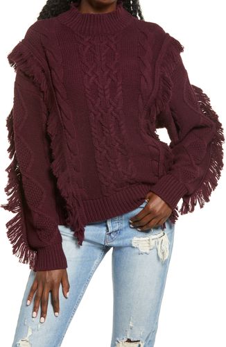 Cable Knit Fringe Sweater