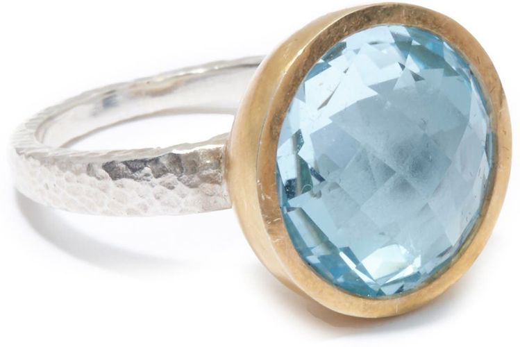 Gurhan 24K Gold & Sterling Silver Two-Tone Blue Topaz Galapagos Ring - Size 7 at Nordstrom Rack