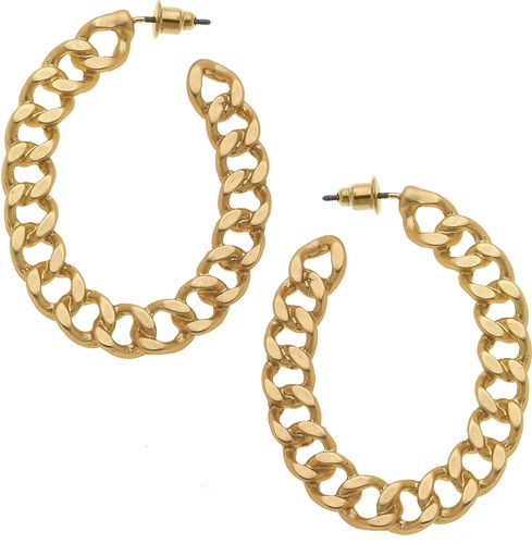 Elin Chain Link Hoop Earrings