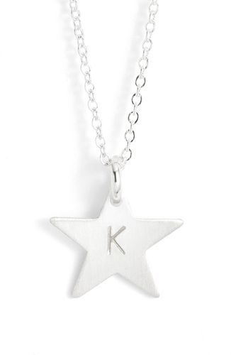 Sterling Silver Initial Mini Star Pendant Necklace
