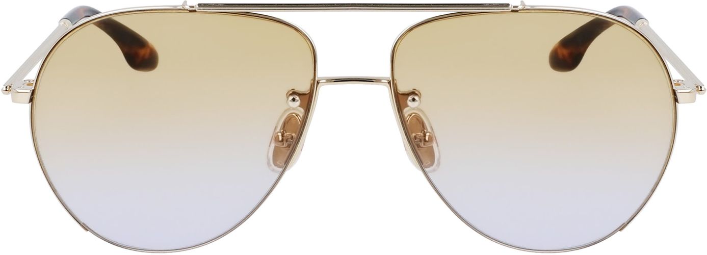 61mm Gradient Aviator Sunglasses - Gold/ Honey/ Purple Gradient