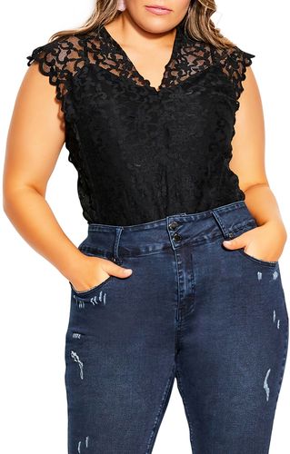 Plus Size Women's City Chic Pretty Lace Bodysuit