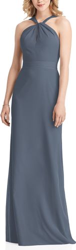 Twist Halter Neck Trumpet Gown