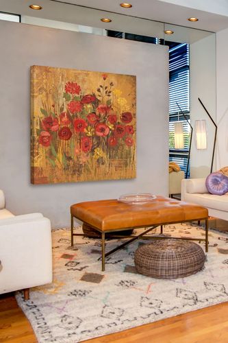 Marmont Hill Inc. Floral Frenzy Red VI Painting Print on Wrapped Canvas - 40" x 40" at Nordstrom Rack