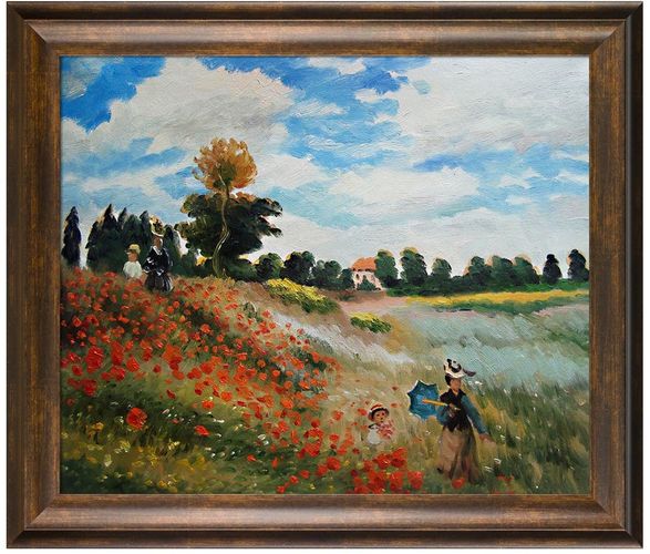 Overstock Art Poppy Field in Argenteuil - Framed Oil Reproduction of an Original Painting by Claude Monet at Nordstrom Rack