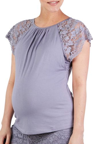 Sofia Lace Sleeve Maternity/nursing Pajama Top