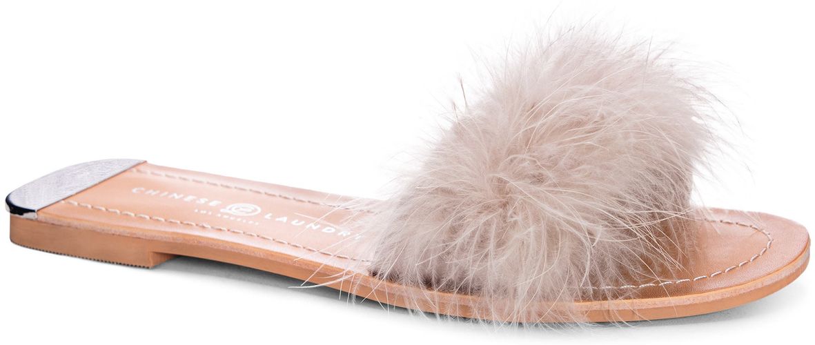 Zoey Faux Feather Slide Sandal