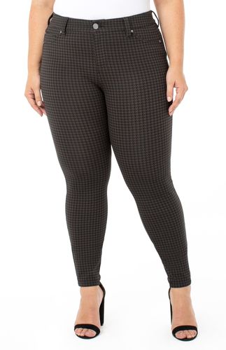 Plus Size Women's Liverpool Madonna Houndstooth Check Skinny Pants