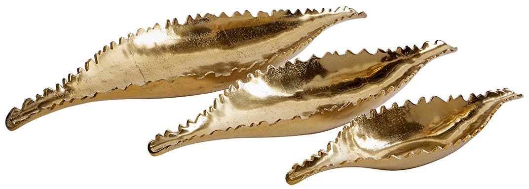 Willow Row Large Metallic Gold Metal Boat Trays - Set of 3: 37" - 30" - 23" at Nordstrom Rack