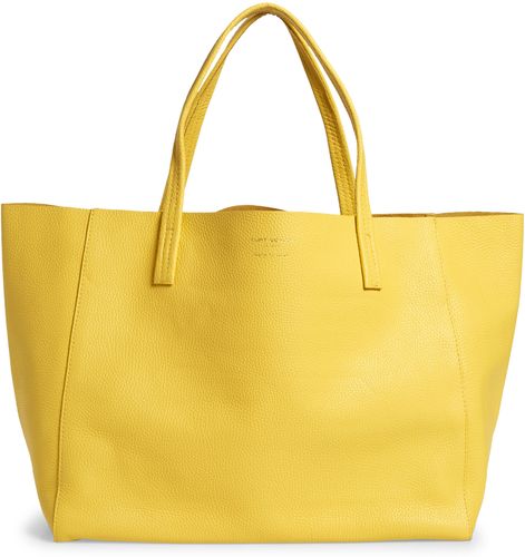 Violet East/west Leather Tote - Yellow