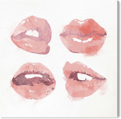 Xo Glossy Lips Canvas Wall Art