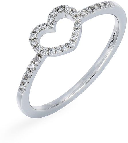 Carriere Sterling Silver Pave Diamond Open Heart Ring - 0.13 ctw at Nordstrom Rack