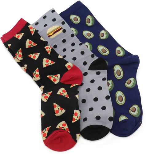 Foodie Assorted 3-Pack Crew Sock Gift Box