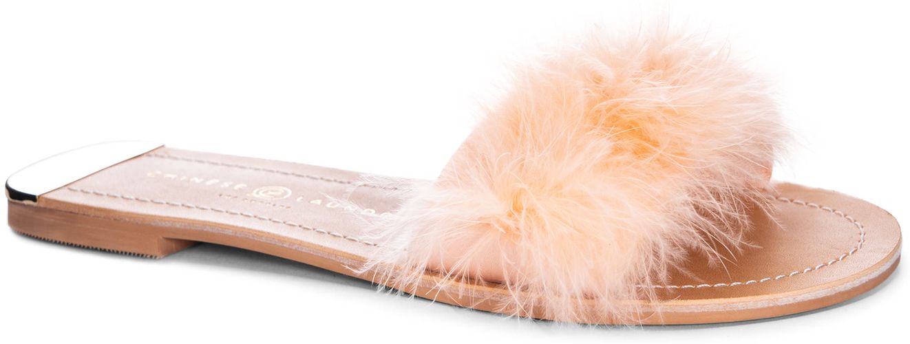 Zoey Faux Feather Slide Sandal