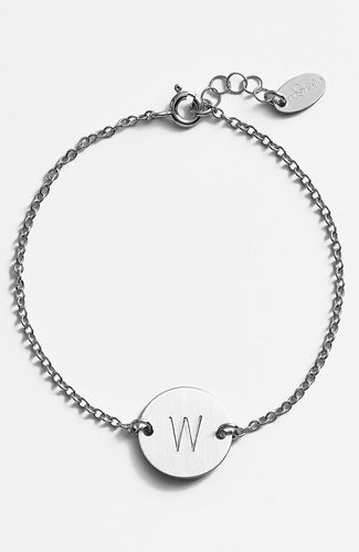 Sterling Silver Initial Disc Bracelet