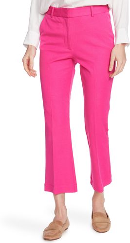 Flat Front Crop Straight Leg Trousers