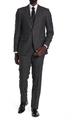 John Varvatos Collection Charcoal Plaid Two Button Notch Lapel Suit at Nordstrom Rack