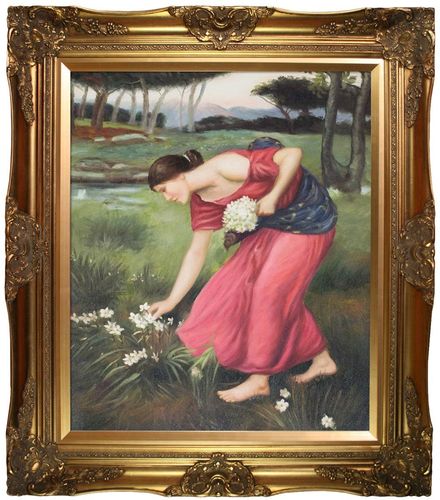 Overstock Art Narcissus - Framed Oil Reproduction of an Original Painting by John William Waterhouse at Nordstrom Rack